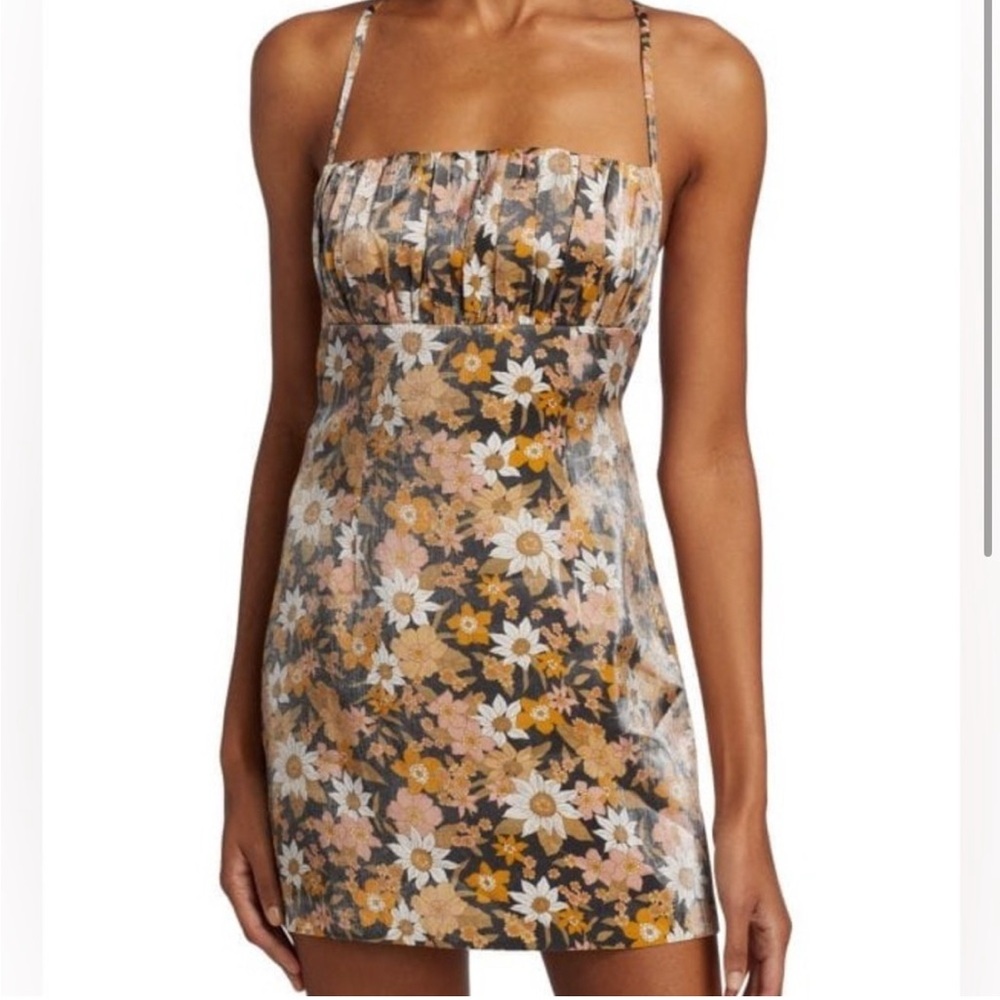 Reformation RUMER Paloma Floral Ruched Mini Dress L